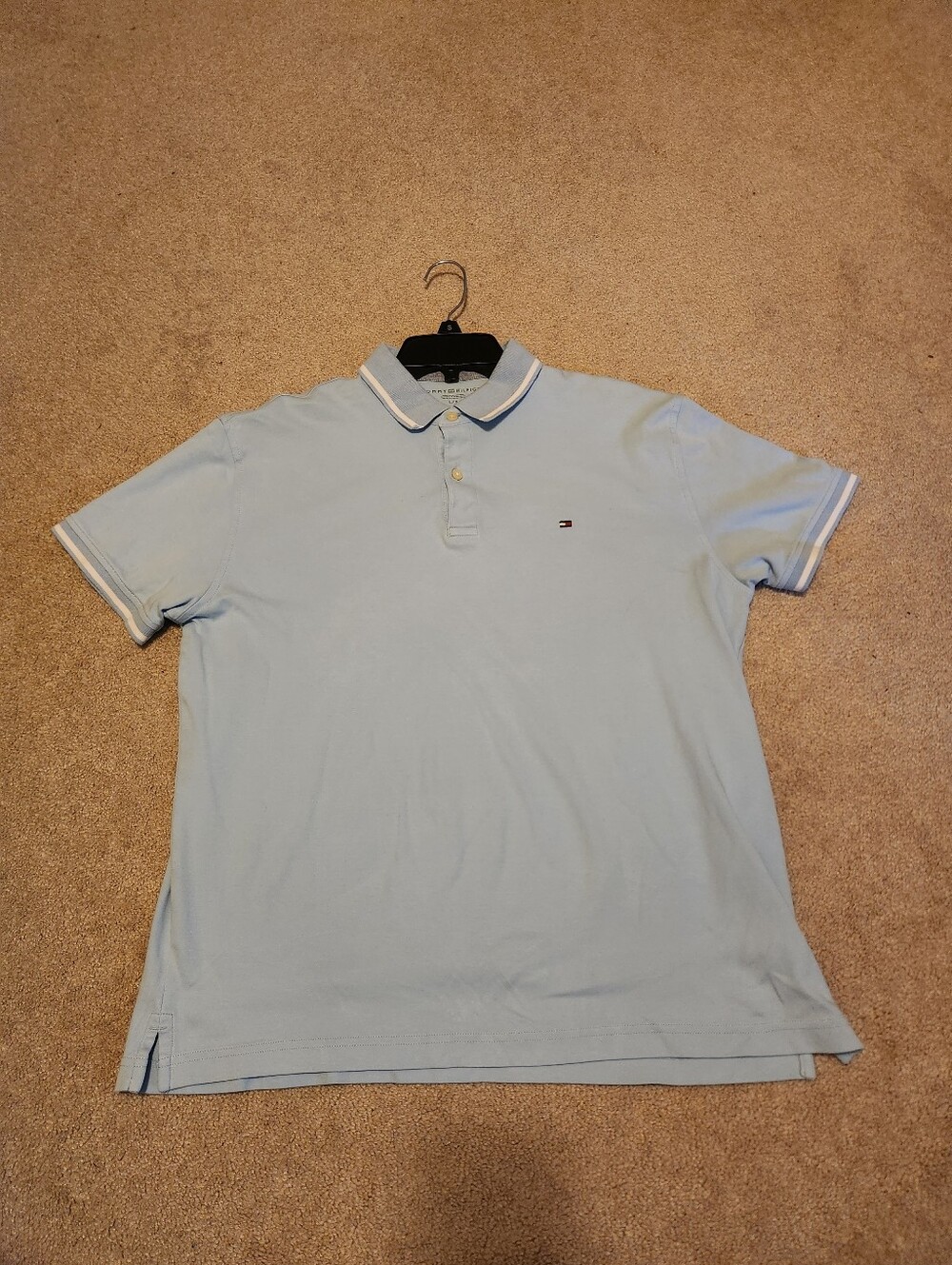 Tommy Hilfiger Pale Blue Polo with Contrast Trim